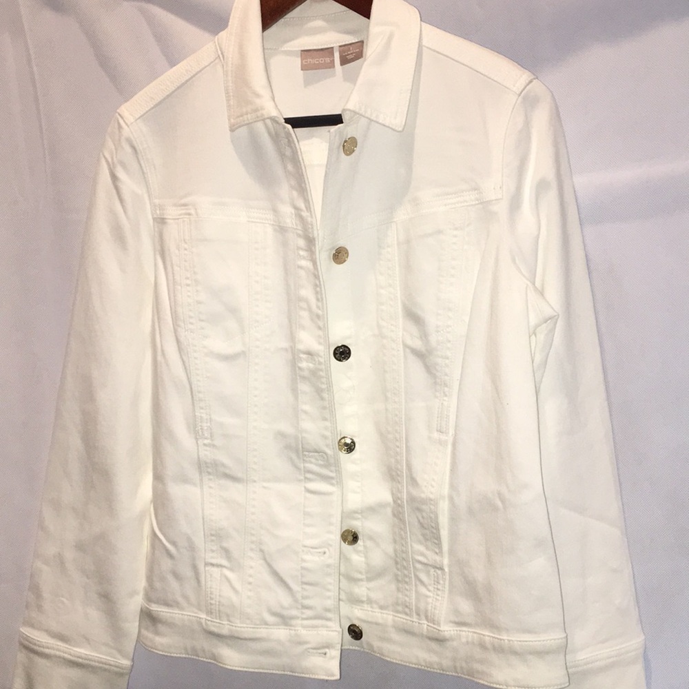 Chico’s White Denim Jacket | Size 1